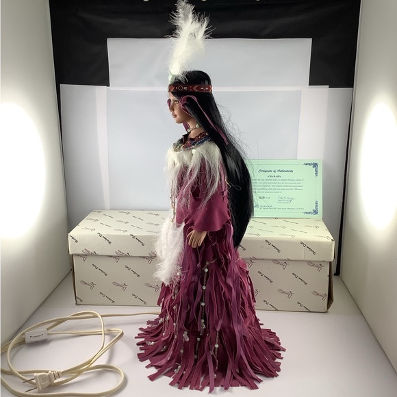 NWT VTG Duck House Heirloom Dolls Night Light Lamp - AMADARY 18" Native American - Picture 6 of 10